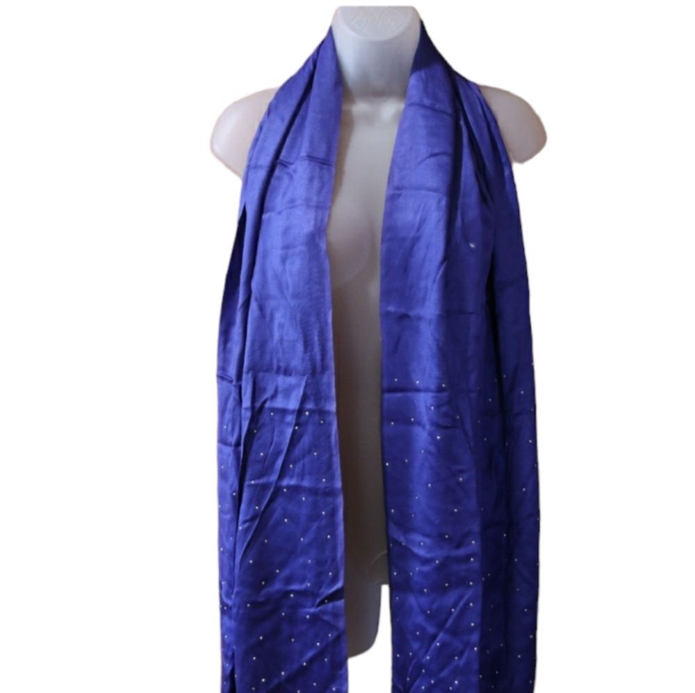 White House Black Market Blue Sparkly Elegant Formal Scarf